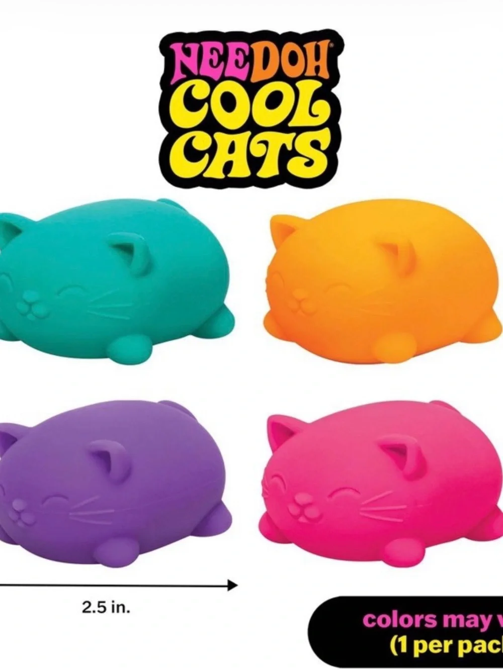 Cool Cats Toy by Needoh — Soft Squeezable Play Toy